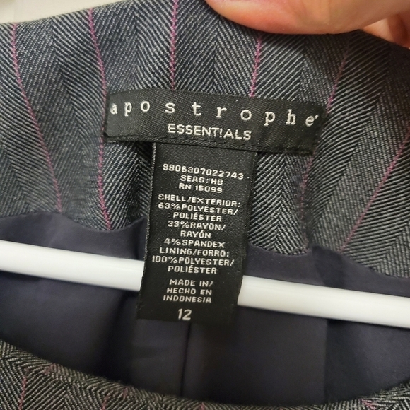Apostrophe Pinstripe/Herringbone Print Dress Size 12, Classic, Business - Picture 8 of 9